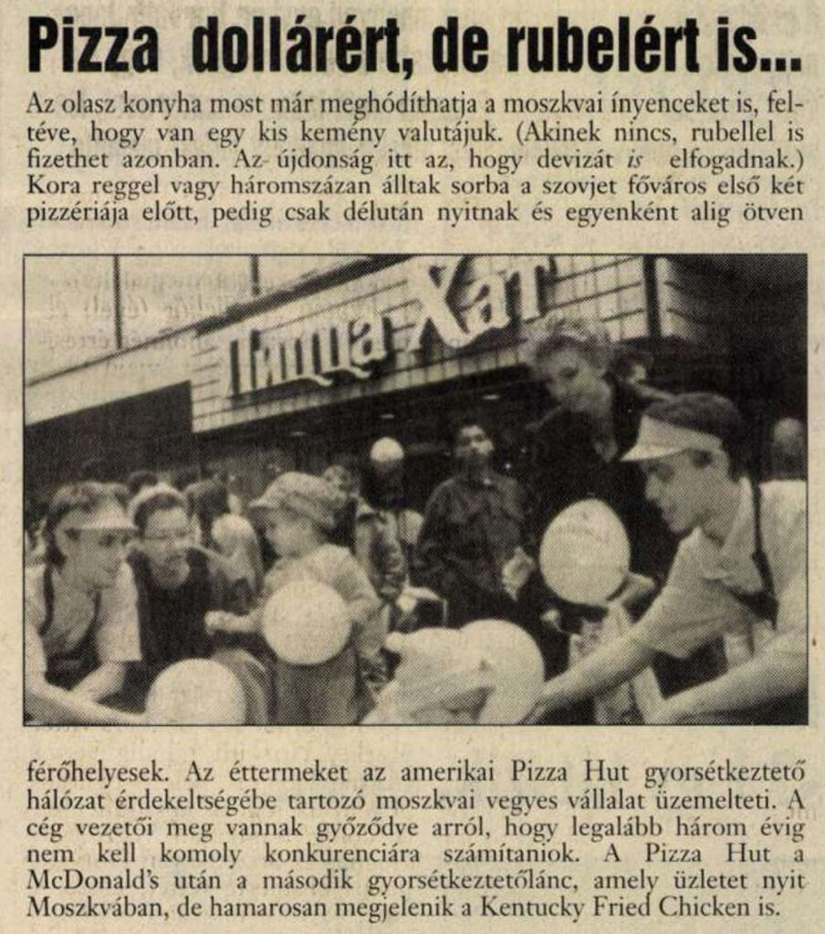 moszkvai pizza hut története